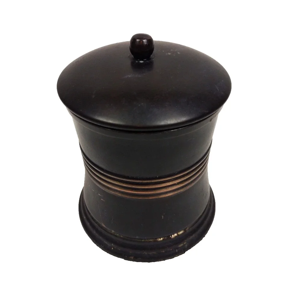 Oil Rubbed Bronze Metal Cotton Ball Qtip Holder Lexington Bath Decor 4.5